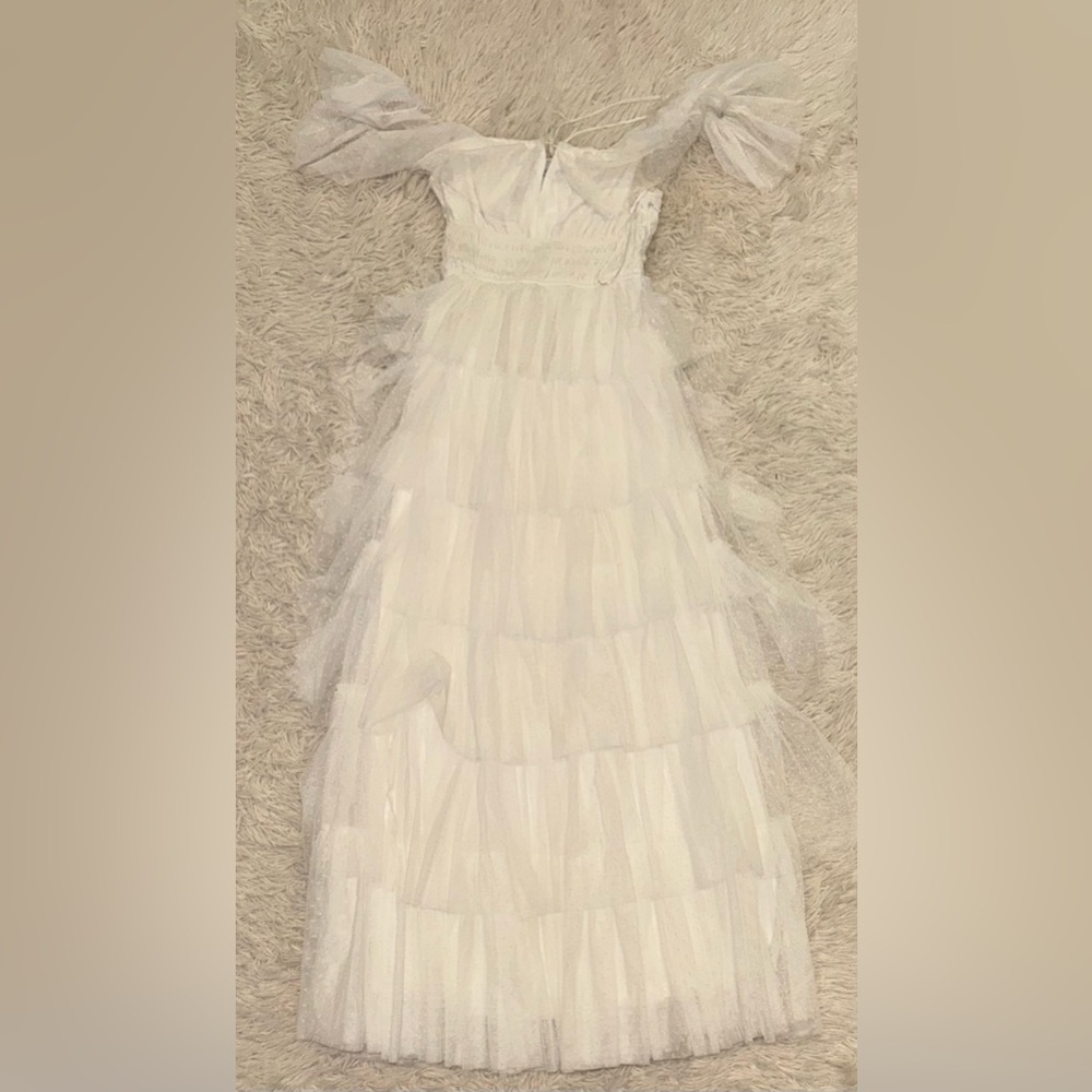 NEW Petal & Pup Tulle Belle maxi off white maxi sz L - Picture 2 of 5